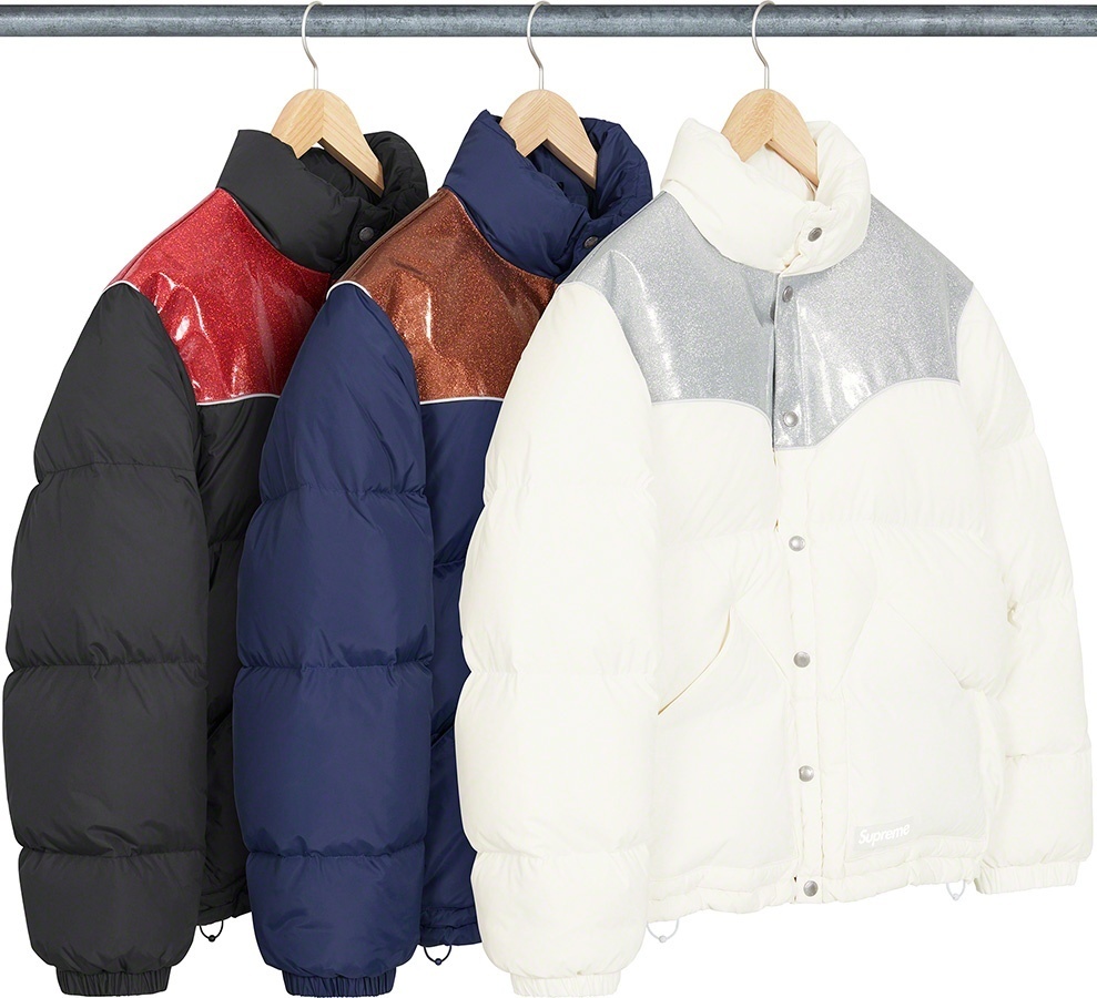 Glitter Yoke Down Puffer Jacket